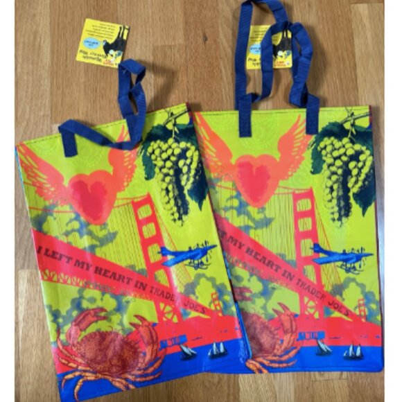 Trader Joe'S Handbags - 2X Trader Joe's Northern California Design Reusable Grocery Bag NEW